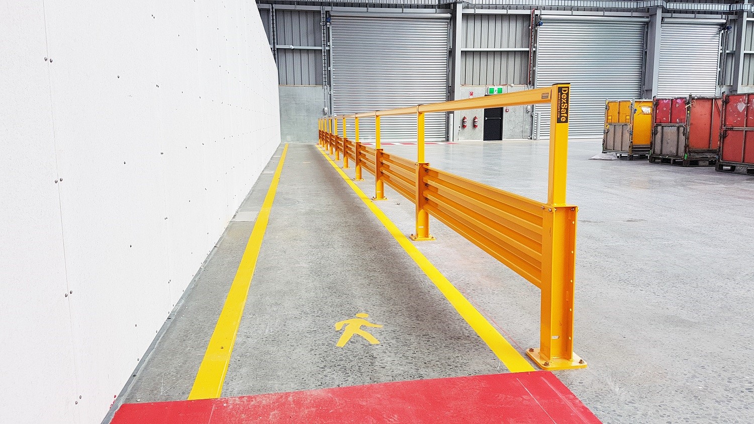 Barriers and line markings create a safe workplace