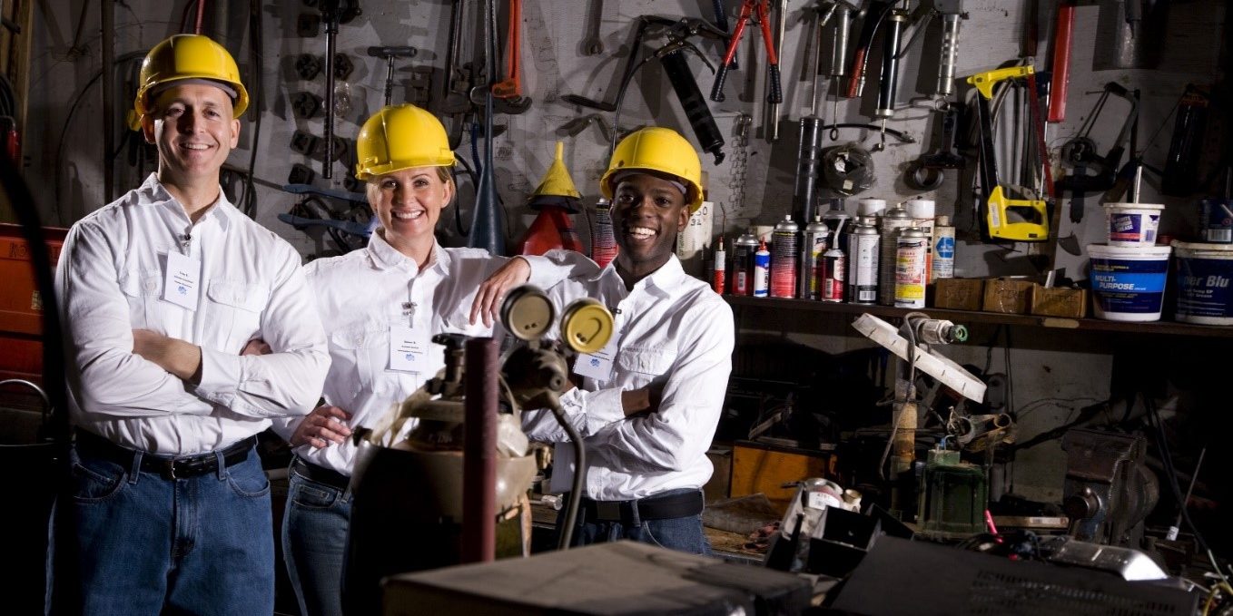 Workers in a maintenance area