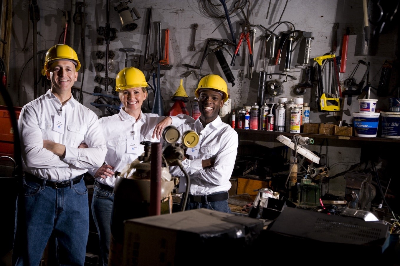 Workers in a maintenance area